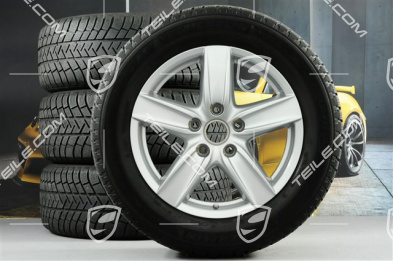 18-inch Cayenne S III winter wheel set, wheels 8 J x 18 ET 53 + NEW winter tyres Michelin 255/55 R 18 109V XL M+S, with TPMS