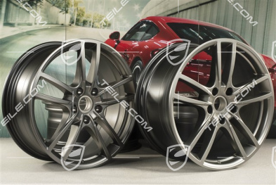 20" Cayenne Sport Felgensatz, 10,5J x 20 ET55 + 9J x 20 ET50, Platinum-Seidenmatt