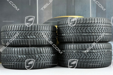 21" Winterräder Satz "SportDesign", Felgen 9,5 J x 21 ET71 + 10,5 J x 21 ET71 + NEUE Pirelli Sottozero III Winterreifen 275/35 R21 + 315/30 R21, in Schwarz Hochglanz