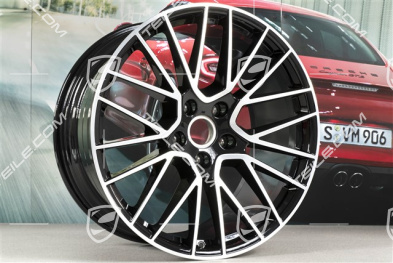 21" Komplet felg Cayenne RS Spyder, 11J x 21 ET49 + 9,5J x 21 ET46, do Cayenne Coupé, czarny wysoki połysk