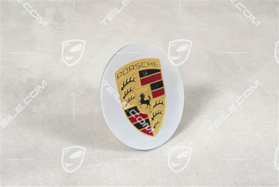 Radzierdeckel, konkav, Wappen farbig, Alu poliert