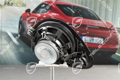 Głośnik, tylny, Harmann, Czarna satyna, Coupe, L / Targa, L /  Cabrio, R