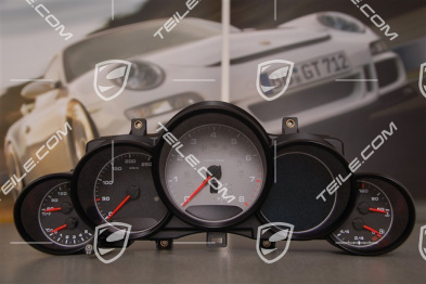 Instrument cluster, silver face gauges, Cayenne S