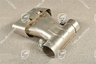 Tail pipe, oval, brushed steinless steel