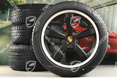 19"+20" koła zimowe Dakar, komplet, felgi 8J x 19 ET38 + 11,5J x 20 ET68 + opony zimowe Pirelli 245/45 R19 + 295/40 R20, czarny satynowy półmat