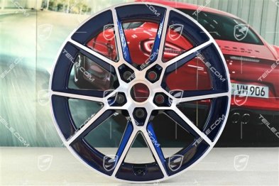 20+21" Carrera S komplet felg, 8,5J x20 ET50 + 11,5J x 21 ET79, niebieski - Gentian Blue Metalik