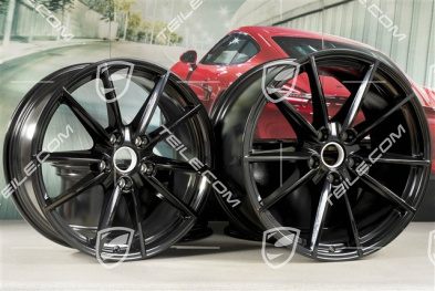 20+21-inch wheel rim set Carrera S, rims: front 8,5J x 20 ET53 + rear 11,5J x 21 ET67, black high gloss