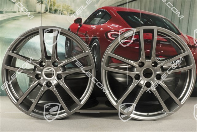 20" Cayenne Sport Felgensatz, 10,5J x 20 ET55 + 9J x 20 ET50, Platinum-Seidenmatt