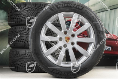 19" koła zimowe Cayenne S, komplet, felgi 8,5J x 19 ET47 + 9,5J x 19 ET54 + opony zimowe Michelin 255/55 R19 + 275/50 R19, z czujnikami ciśnienia