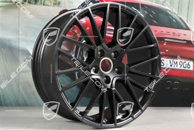 21" Komplet felg Cayenne RS Spyder, 11J x 21 ET58 + 9,5J x 21 ET46, czarny satynowy półmat