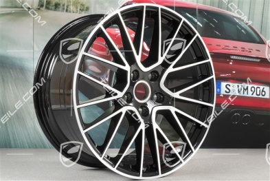 21-inch wheel rim set Cayenne RS Spyder, 11J x 21 ET58 + 9,5J x 21 ET46, black high gloss