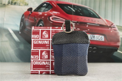 Key Case / Key pouch, plaid, blue checked