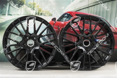 21-inch wheel rim set Cayenne RS Spyder, 11J x 21 ET58 + 9,5J x 21 ET46, black high gloss