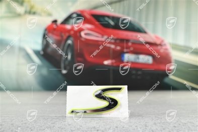 Schriftzug / Abzeichen / Emblem Aufkleber "S", Acid Green