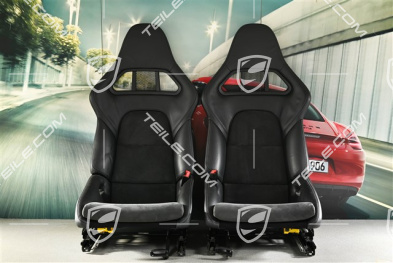 Bucket seats, collapsible, leather/Alcantara, black, L+R