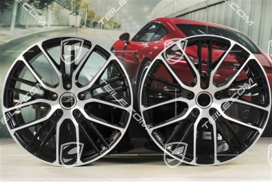21-inch wheel rim set Panamera Exclusive Design Sport, 9,5J x 21 ET71 + 11,5J x 21 ET69, black high gloss