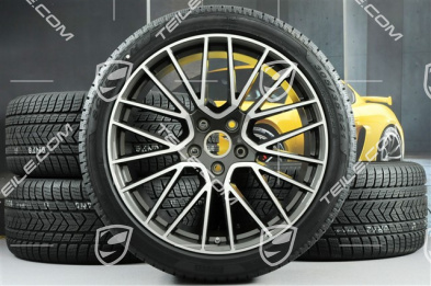 21" Cayenne COUPÉ RS Spyder Winterräder Satz, Felgen 9,5J x 21 ET46 + 11,0J x 21 ET49 + NEUE Pirelli Winterreifen 275/40 R21 + 305/35 R21, mit RDK-Sensoren