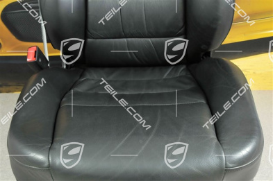 Sitz, el einstellbar, Leder, Schwarz, Raffleder, beschädigt, L