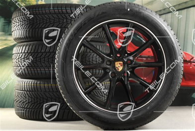 20-inch Cayenne Design winter wheel set, rims 9J x 20 ET50 + 10,5J x 20 ET55 + Hankook winter tyres 255/55 R20 + 295/45 R20, with TPMS, black high gloss