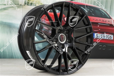 21-inch wheel rim set Cayenne RS Spyder, 11J x 21 ET58 + 9,5J x 21 ET46, black high gloss