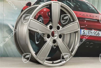 20" Komplet felg Cayenne Sport Classic Komfort, 9J x 20 ET50 + 10,5J x 20 ET64, Platinum półmat satyna