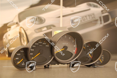 Licznik zintegrowany, GT3 / GT3 RS, 6-biegów, czarne cyferblaty