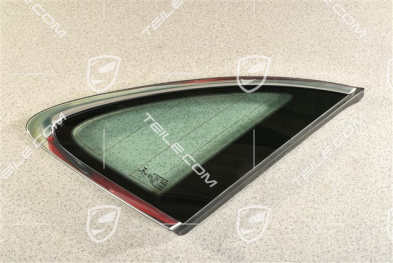 Side window with moulding, aluminium package Chrome look, heated, L