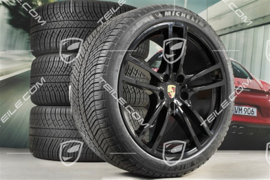 21-inch Cayenne Turbo winter wheel set, rims 9,5J x 21 ET46 + 11,0J x 21 ET58 + Michelin winter tyres 275/40 R21 + 305/35 R21, with TPMS, black high gloss