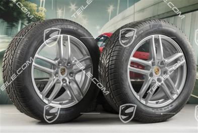 19" Cayenne Turbo IV Winterräder Satz Facelift 2014->, Felgen 8,5J x 19 ET59 + Dunlop Winterreifen 265/50 R19, mit RDK-Sensoren, DOT 15