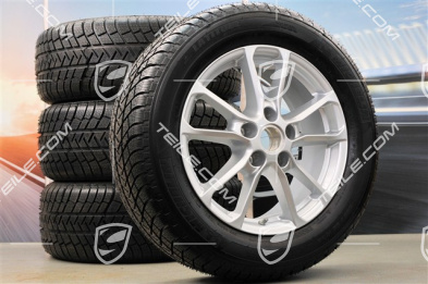 18-inch winter wheels set "Cayenne" facelift 2014->, alloy rims 8J x 18 ET53 + Michelin winter tyres 255/55 R18, with TPM