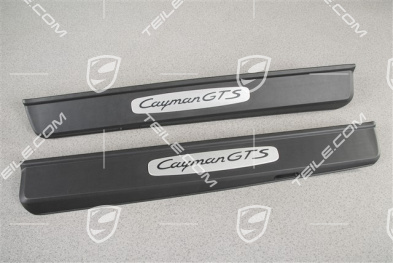 Blenden/Einstiegleisten, ohne Beleuchtung, Edelstahl, "Cayman GTS", Satz, L+R
