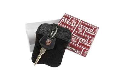 Porsche Classic Etui na klucze, z wytłoczonym herbem Porsche, sztruks
