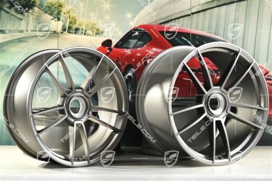 20+21" Felgensatz Turbo S, Felgen: vorne 8,5J x 20 ET40 + hinten 11J x 21 ET66, Platinum Seidenmatt