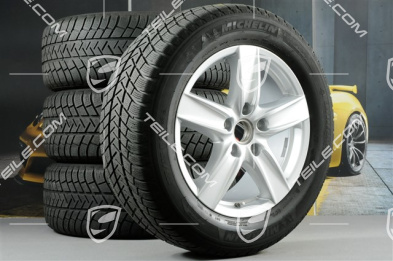 18-inch Cayenne S III winter wheel set, wheels 8 J x 18 ET 53 + NEW winter tyres Michelin 255/55 R 18 109V XL M+S, with TPMS