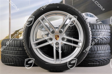 19" Winterräder Satz Carrera, Felgen 8,5J x 19 ET54 + 11J x 19 ET48 + Pirelli Winterreifen 235/40 R19 + 295/35 R19, mit RDK-Sensoren