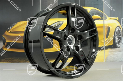 18" Boxster S Felgensatz, 8J x 18 x ET57 + 9J x 18 x ET43, schwarz hochglanz
