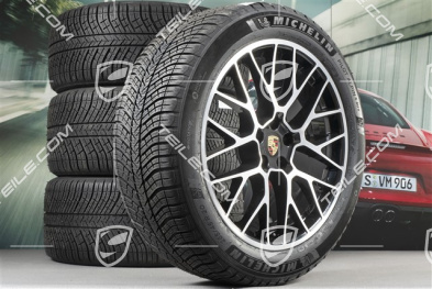 20" "RS Spyder Design" Winterräder Satz, Felgen 9J x 20 ET26 + 10J x 20 ET19 + NEUE Michelin Latitude Alpin 2 Winterreifen 265/45 R 20 + 295/40 R 20, mit RDK-Sensoren, schwarz hochglanz